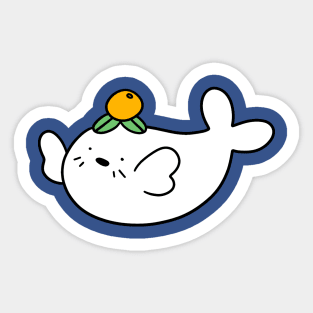 Orange Fruit Harp Seal Sticker